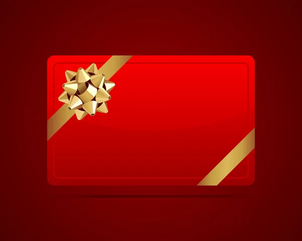 ゴールド リボンと赤のカードの挨拶 — ストックベクタ