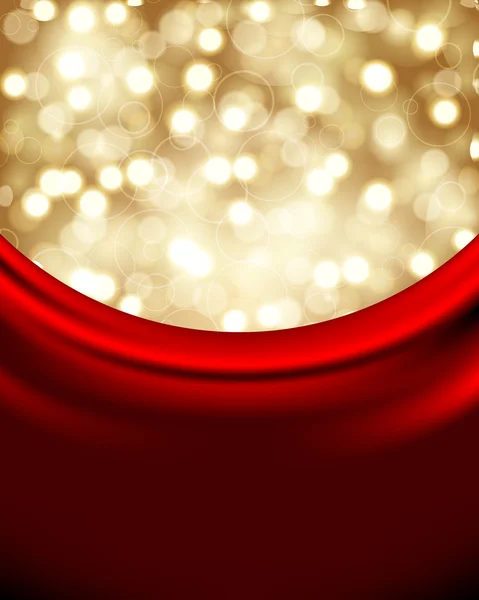 Fond de Noël avec soie rouge — Image vectorielle