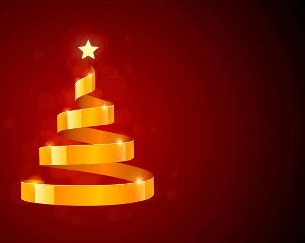 Рождественская елка из ленты со звездой — стоковый вектор