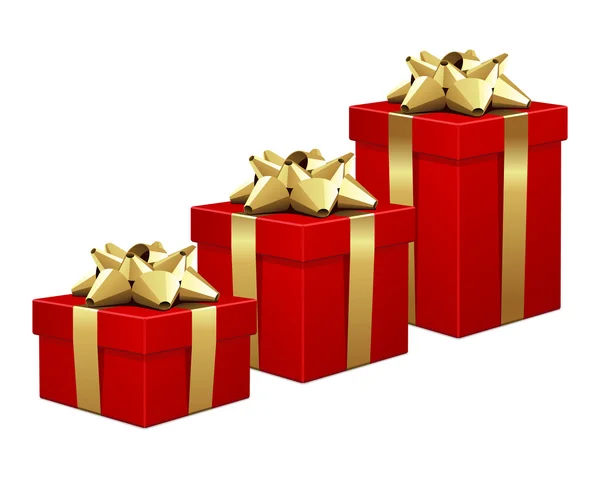 Cadeaux rouges graphique shopping — Image vectorielle