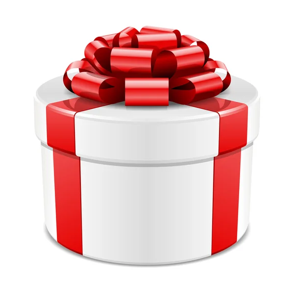 Κουτί δώρου με κόκκινο φιόγκο — Διανυσματικό Αρχείο