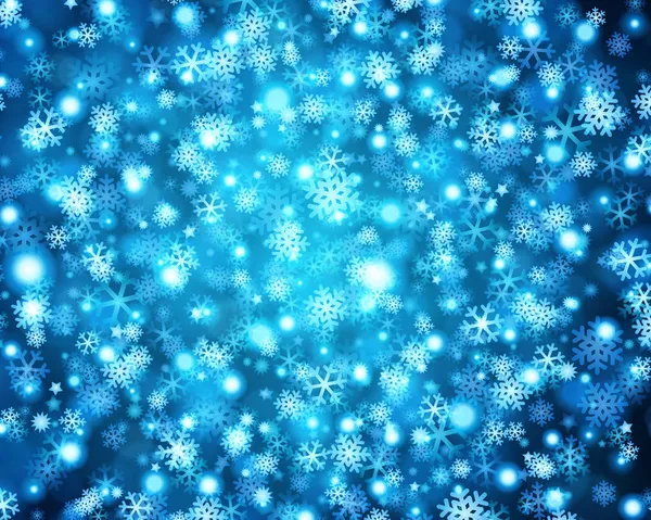 Blaue Weihnachten Hintergrund mit Schneeflocken — Stockvektor