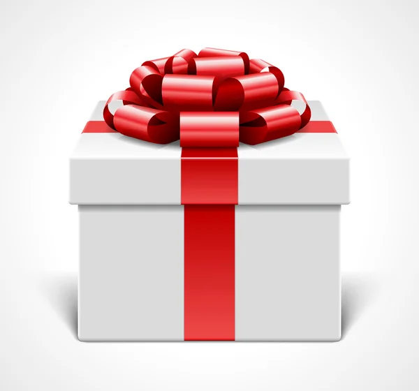 Kırmızı fiyonklu hediye kutusu — Stok Vektör