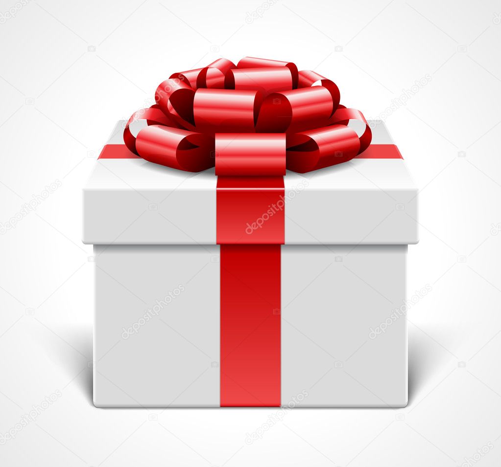 Gift box with red bow