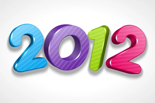 Gelukkig nieuw jaar 2012 3D-bericht — Stockvector