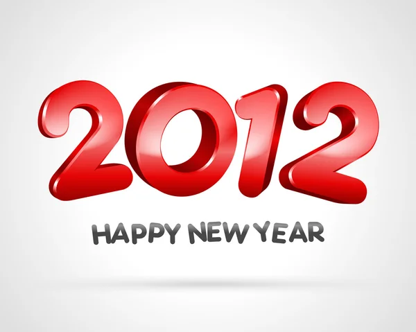 Felice anno nuovo 2012 messaggio 3d — Vettoriale Stock