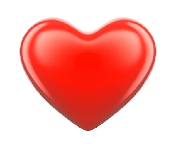 Červené lesklé srdce tvar — Stock fotografie