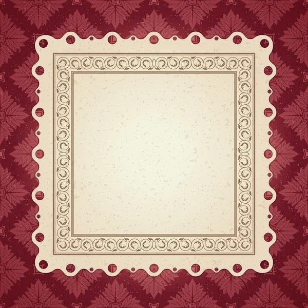 Carte de vœux d'invitation vintage avec ornement et vieux motif texturé — Image vectorielle