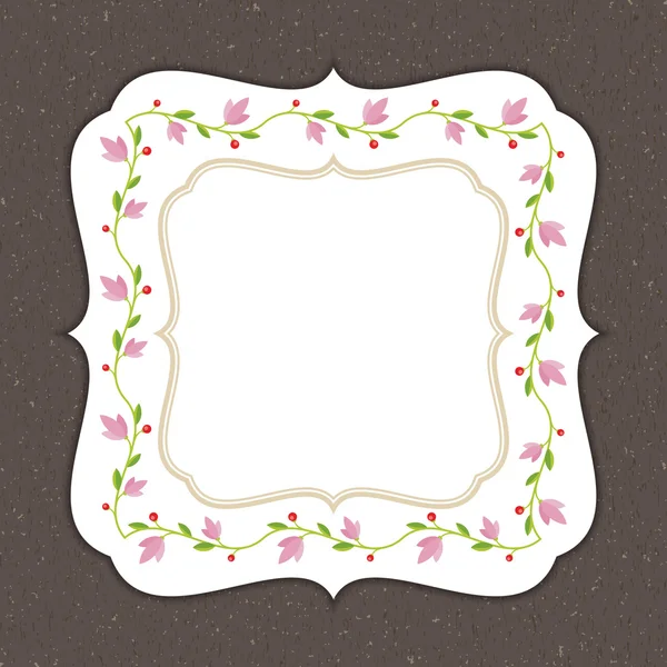 Carte de vœux d'invitation vintage avec ornement de fleurs — Image vectorielle
