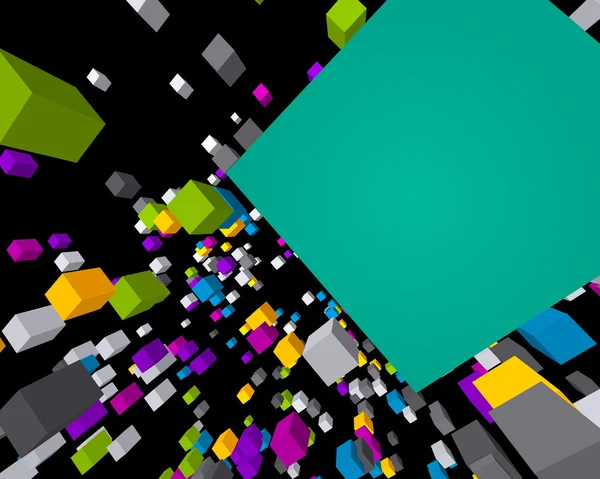 Mouche 3d cubes colorés — Image vectorielle