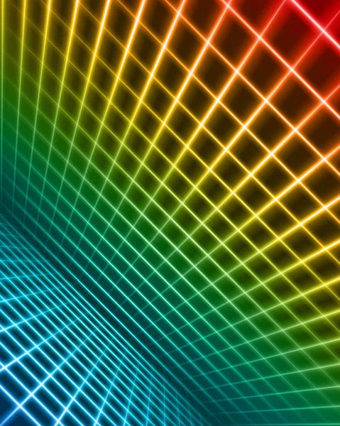 Espace virtuel avec lignes de fil lumineux — Image vectorielle
