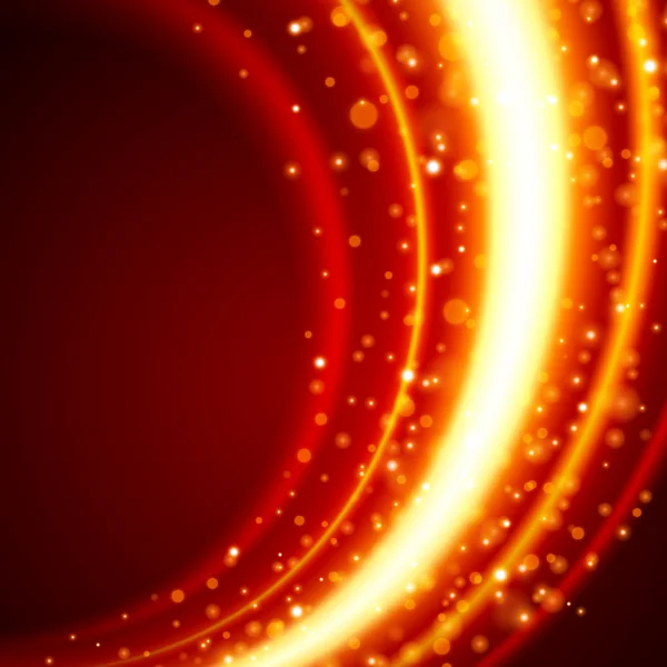 Abstraktní hořící oheň kruh (pohled shora) — Stockový vektor