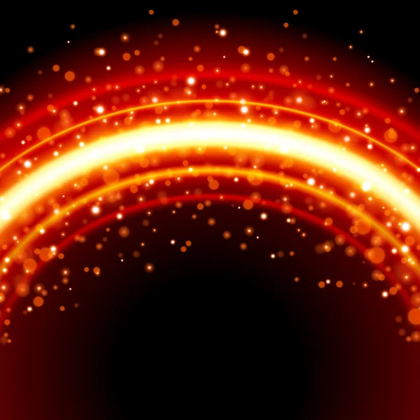 Abstract brandende vuur cirkel bovenaanzicht — Stockvector