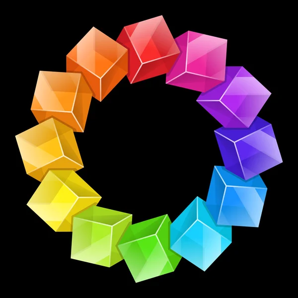 Roue de couleur 3d de cubes — Image vectorielle