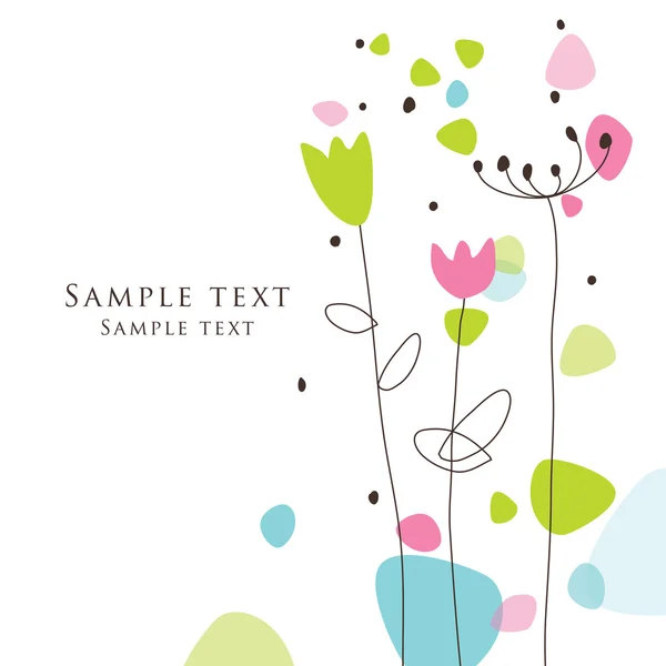 Carte florale de voeux avec espace de copie — Image vectorielle