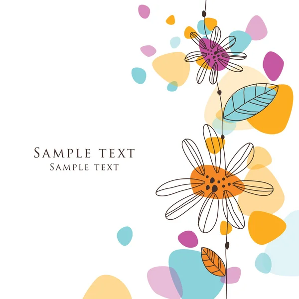 Cartão floral saudação com espaço de cópia — Vetor de Stock