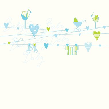 Baby shower card clipart