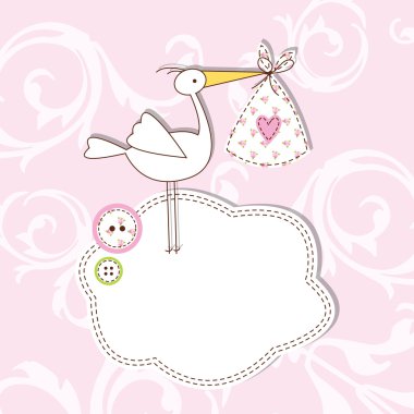 Baby announcement card clipart