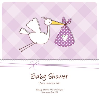 Baby shower card clipart