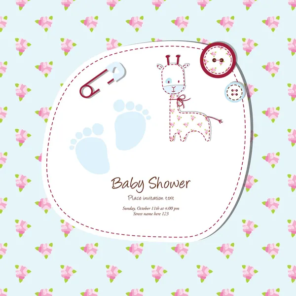 Cartão de chuveiro do bebê — Vetor de Stock