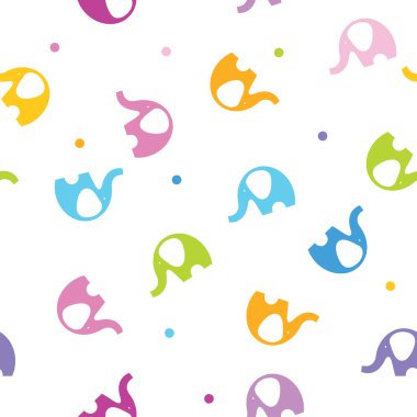 Cute pattern with elephants clipart