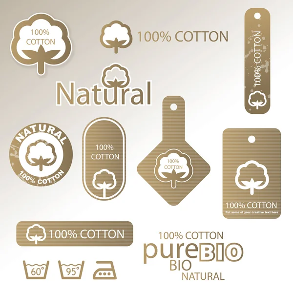 Cotton labels — Stock Vector