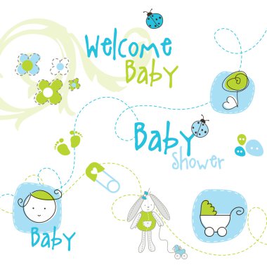 Baby shower design elements clipart