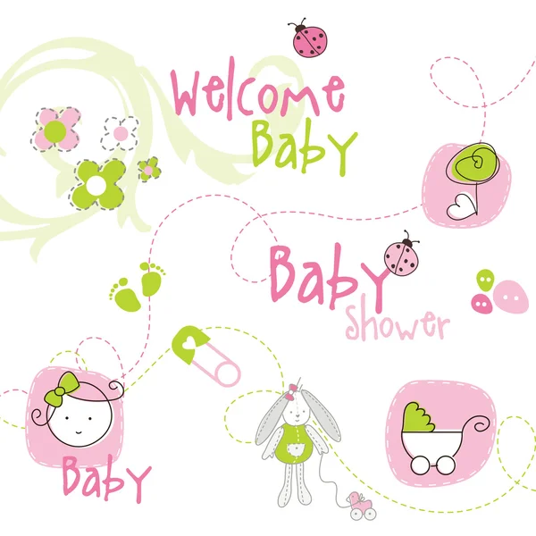 Elementos de design do chuveiro do bebê — Vetor de Stock
