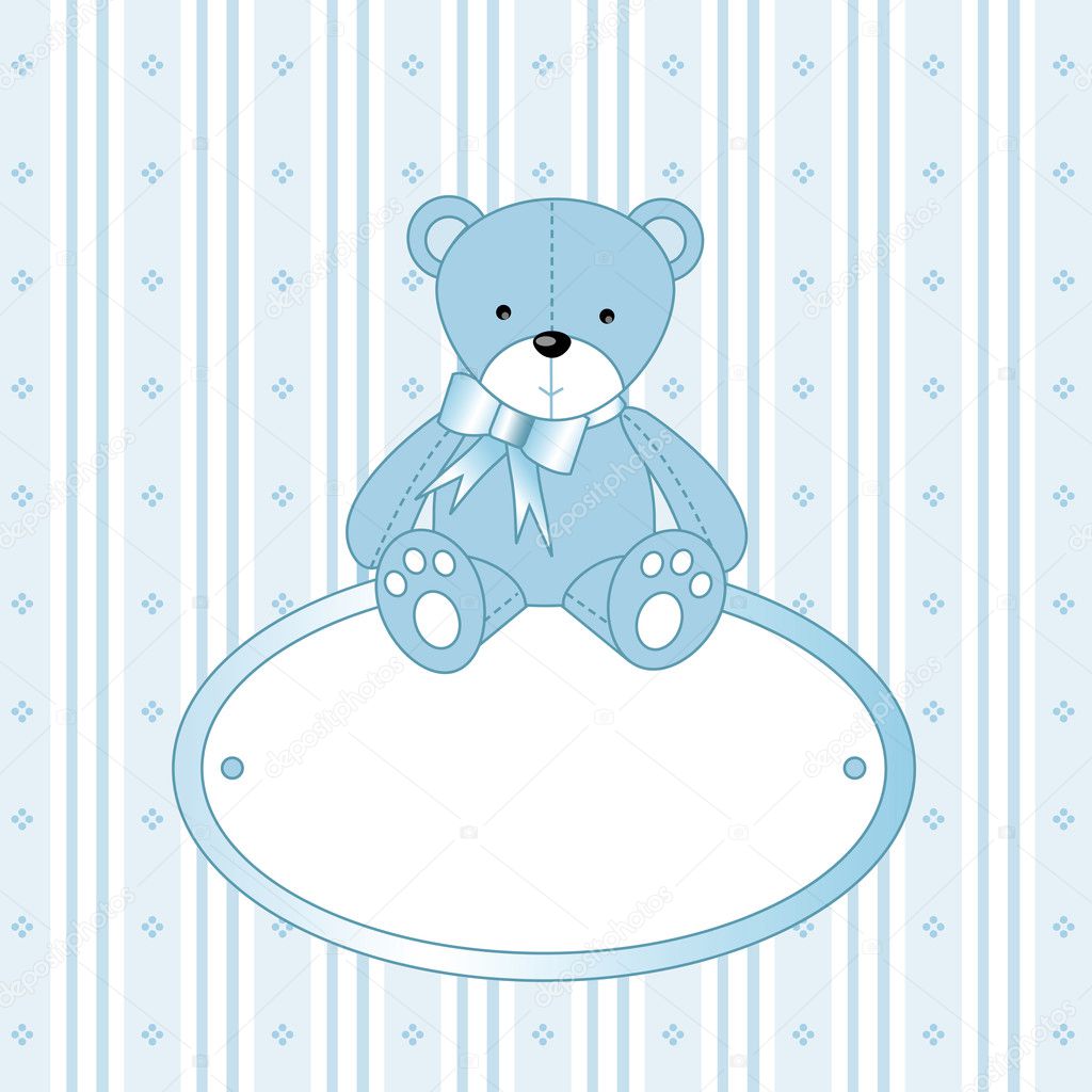 Teddy bear for baby boy - baby arrival announcement