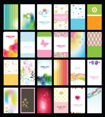 Set of colorful cards clipart