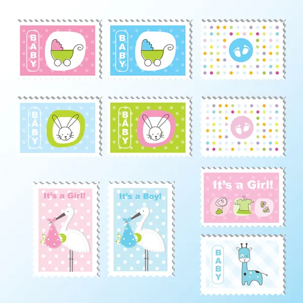 Baby stamps — Stock Vector