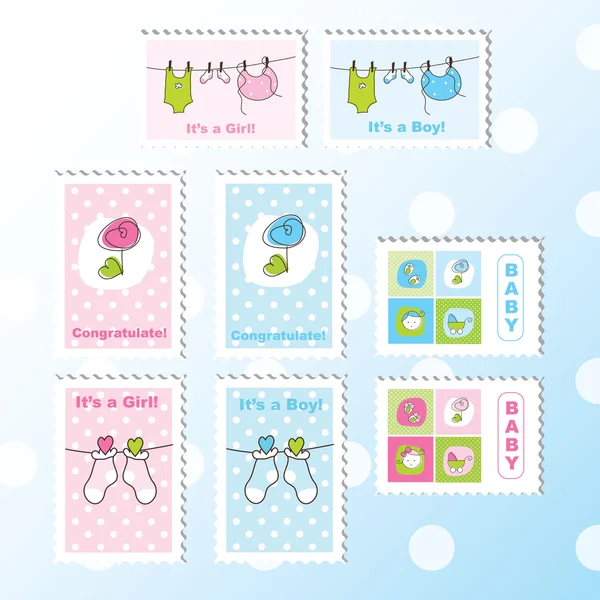 Baby-stamps — Stockvector