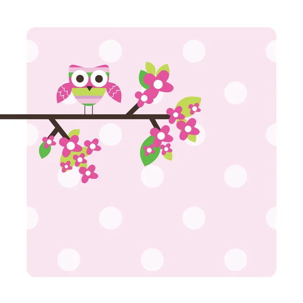 Owl - greeting card — Stock Vector