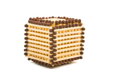 Cube from matches clipart