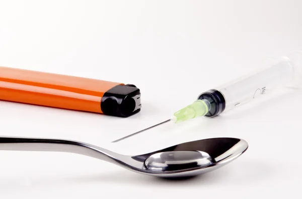 Things that you use for the unhealthy taking of drugs — Stock Photo, Image