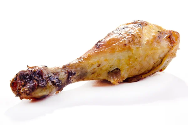 Uma perna de frango orgânica dourada frita — Fotografia de Stock