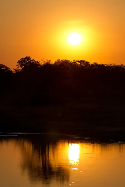 African Sunset over river — Stock Photo, Image