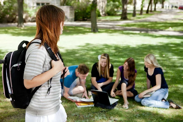 Grupy badawczej studentów uniwersytetu — Zdjęcie stockowe