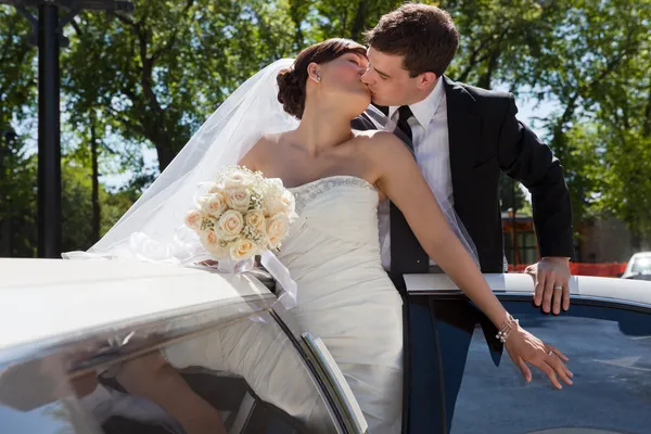 Esküvői pár csók — Stock Fotó
