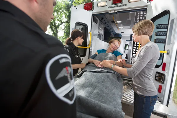 Senior Care Ambulance Emergency Stock Photo