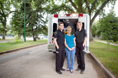 Ambulance Paramedic's with Patient clipart