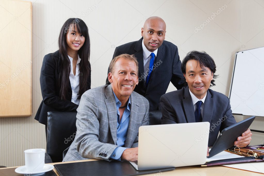 Portrait of multi ethnic business