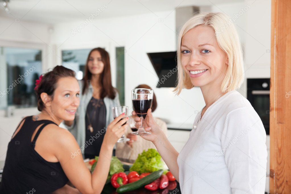 Women toasting