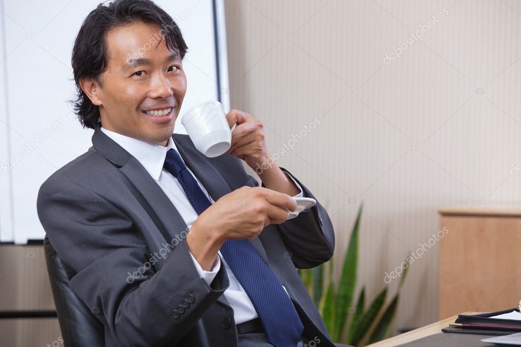 Businessman Drinking Coffee