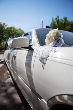 Luxury wedding car clipart