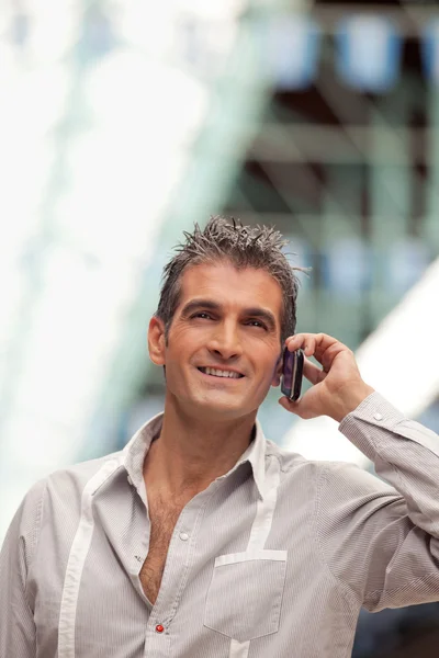 Handsome Man on Call — Stock Photo, Image