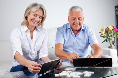 Couple Playing Rummy clipart