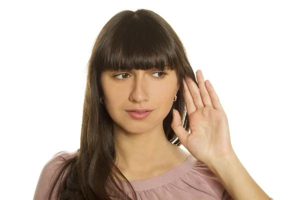 Mujer escuchando chismes — Foto de Stock