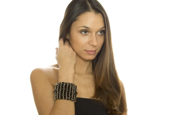 Beautiful woman with a bracelet — Stock Photo, Image