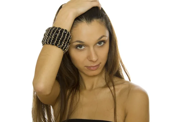 Vacker kvinna med ett armband — Stockfoto